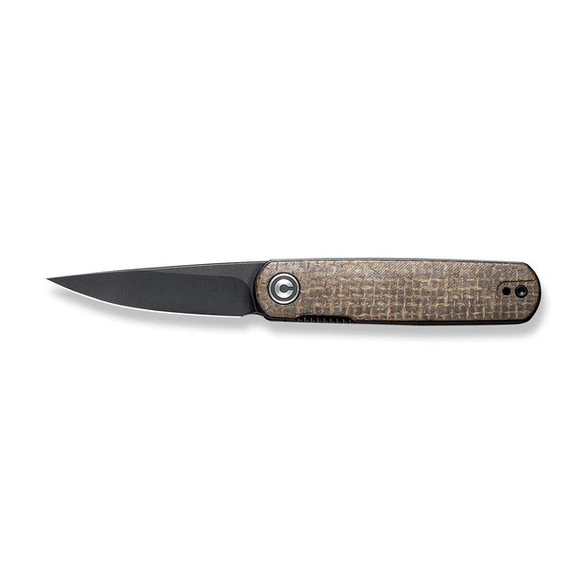 Civivi Lumi Folding Knife Brown Burlap Micarta Handle 14C28N Drop Point Plain Edge Black Stonewash Finish C20024-5 10 Civivi Lumi Folding Knife Brown Burlap Micarta Handle 14C28N Drop Point Plain Edge Black Stonewash Finish C20024-5 - Image 8