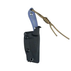 Kubey Bloom Fixed Blade Knife Blue Micarta Handle 14C28N Plain Beadblast KU411B