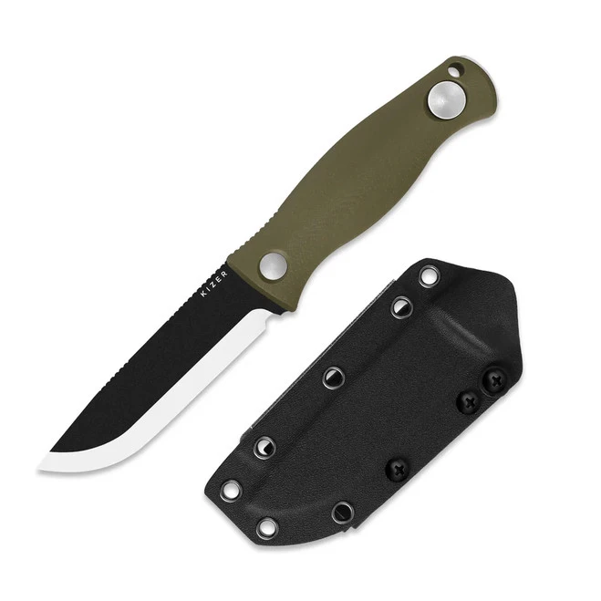 Kizer Azo Polaris Fixed Blade Knife Green G10 Handle 1095 Steel 1100A2 3 Kizer Azo Polaris Fixed Blade Knife Green G10 Handle 1095 Steel 1100A2