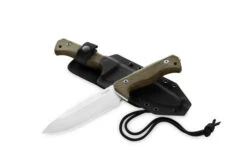 Lionsteel T6 Fixed Blade Knife Green Canvas Handle CPM-3V Plain Edge Satin Finish T6CVG