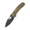 QSP Hornbill Folding Knife Golden Carbon Fiber Handle S35VN Plain Edge Black Stonewash Finish QS146-A2 -Knives Store 146A2 04553.1684352419