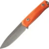 LionSteel Fixed Blade Knife Orange G10 Handle Sleipner Plain Edge Stonewash Finish B41GOR -Knives Store 18 87405 Product Primary Image 15071.1645814546