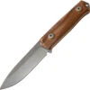 LionSteel Fixed Blade Knife Santos Wood Handle Sleipner Plain Edge Stonewash Finish B41ST