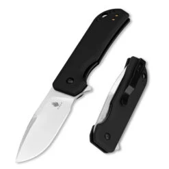 Kizer Nice Guy Folding Knife Black Aluminum Handle Nitro-V Plain Edge Satin Finish V3011A2