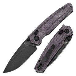 Tenable Raven Folding Knife Blackwash 14C28N Blade Purple Micarta Handle T2109V7