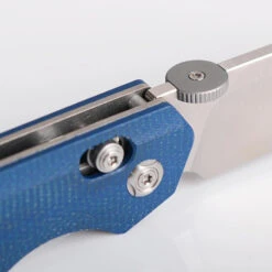 Vosteed Talarurus Folding Knife Blue Micarta Handle 14C28N Modified Sheepsfoot Plain Edge Satin Finish A2704 -Knives Store 1d898650 3056 4f8b b1d1 e69402a1e39e 46499.1715123410