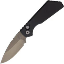 Pro-Tech Strider Pt Auto Knife Black Aluminum Handle Magnacut Plain Smoke Gray Blade