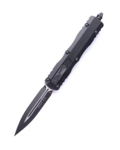 Microtech Dirac OTF Automatic Knife Black Aluminum Handle Dagger Black Standard M390 Blade 225-1T