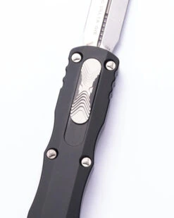 Microtech Dirac Delta OTF Automatic Knife Black Aluminum Handle Dagger Stonewashed Standard M390 Blade 227-10 -Knives Store 227 10 03 65384.1757961751