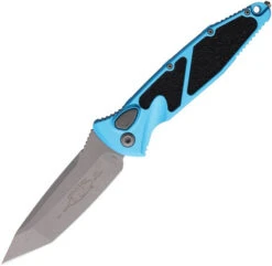 Microtech Socom Elite Auto Knife Turquoise Aluminum/Black Traction Handle Tanto Steel Blade 161A-10 APTQ
