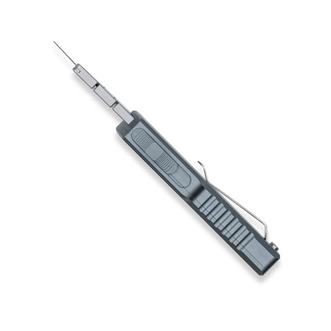 CobraTec OTF Auto Utility Knife Grey Aluminum Handle Plain Edge CTOTFUTGRY 4 CobraTec OTF Auto Utility Knife Grey Aluminum Handle Plain Edge CTOTFUTGRY - Image 2