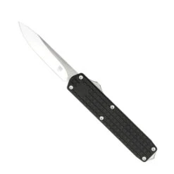 CobraTec Large Warrior OTF Auto Knife Black Aluminum Handle M390 Plain Edge CTWBLKM390DNS