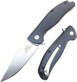 FreeTiger Folding Knife Black Nylon Fiber Handle 420 Plain Edge FT801-BK