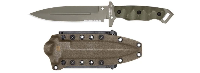 Halfbreed Blades Medium Infantry Fixed Blade Knife OD Green G10 Handle D2 Partially Serrated OD Green Blade MIK-01PS-OD 4 Halfbreed Blades Medium Infantry Fixed Blade Knife OD Green G10 Handle D2 Partially Serrated OD Green Blade MIK-01PS-OD - Image 2
