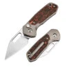 CJRB Mini Pyrite Folding Knife Mars Valley Titanium/Fat Carbon Handle S90V Wharncliffe Plain Edge Sand Polish Finish J1933T-FCMV