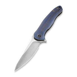 WE Knife Kitefin Frame Lock Knife Blue + Black Titanium Handle Plain S35VN Blade 2001D