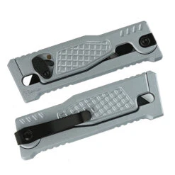 Reate Exo-U V2 Folding Knife Diamond Silver Handle Stainless Steel Plain Edge