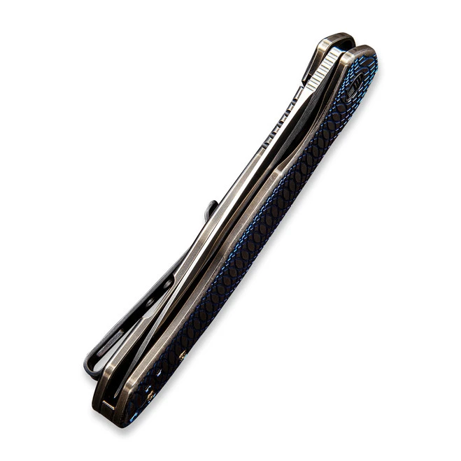 WE Knife Kitefin Frame Lock Knife Blue + Black Titanium Handle Plain S35VN Blade 2001D 5 WE Knife Kitefin Frame Lock Knife Blue + Black Titanium Handle Plain S35VN Blade 2001D - Image 4