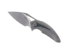 Bestech Nuke Folding Knife Gray Titanium Black/Green G10 Handle M390 Plain Edge Satin Finish BT2107C