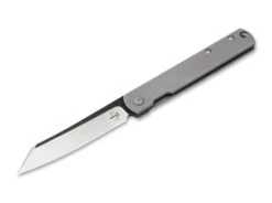 Boker Zenshin Folding Knife Grey Stainless Steel Handle 440C Plain Edge 01BO368