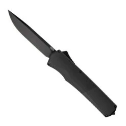 Tekto Knives A5 Spry Auto Knife Black Aluminum Handle Drop Point Plain Black Blade A5R_T6BKS35BK1_A1