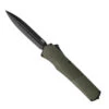 Tekto A5 Spry Out The Front Automatic Knife Green Aluminum Handle S35VN Spear Point Plain Black Blade