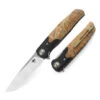Bestech Ascot Liner Lock Knife CF + G10 + Burlwood Handle Plain Satin Blade BG19D