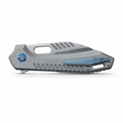 (Sold Out) WMK Exclusive Vosteed RSKAOS Folding Knife Gray Titanium Handle W/ Blue Hardware Elmax Wharncliffe Blade 18 (Sold Out) WMK Exclusive Vosteed RSKAOS Folding Knife Gray Titanium Handle W/ Blue Hardware Elmax Wharncliffe Blade -Knives Store A0905 RSKAOS Elmax Satin Wharncliffe Blade Titanium Handle 2 17382.1699972963