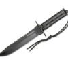 Boker Survivalist Fixed Blade Knife Black Aluminum Handle 440A Plain Black Blade 02MB935 -Knives Store B935 57004.1680626325