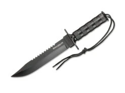 Boker Survivalist Fixed Blade Knife Black Aluminum Handle 440A Plain Black Blade 02MB935