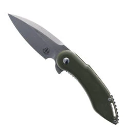 Begg Mini Glimpse Folding Knife OD Green G10 Handle D2 Plain Edge Satin Finish BG003