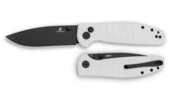 Bestech Goodboy Folding Knife White G10 Handle D2 Plain Black Blade BMK04J