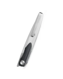 Bestechman Lanza Folding Knife Black/White G10 Handle 14C28N Plain Edge Stonewash/Satin Finish BMK14A