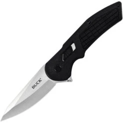 Buck 261 Hexam Folding Knife Black Injection-Molded Plastic Handle 7Cr17MoV Drop Point Plain Edge 261BKS