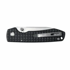 WMK Exclusive Vosteed Raccoon Button Lock Folding Knife Black Micarta Frag Pattern Handle 14C28N Plain Edge RC3SVM13 -Knives Store Black Micarta Frag 3 05105.1679577815