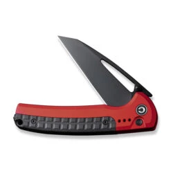 Civivi Sentinel Strike Button Lock Folding Knife Red Aluminum Handle K110 Reverse Tanto Plain Black Blade C22025B-1 -Knives Store C22025B 1 Sentinel Strike 3 17360.1687374598