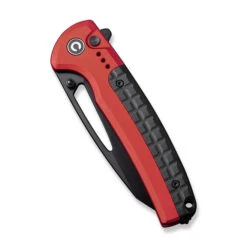 Civivi Sentinel Strike Button Lock Folding Knife Red Aluminum Handle K110 Reverse Tanto Plain Black Blade C22025B-1 -Knives Store C22025B 1 Sentinel Strike 4 19770.1687374598