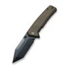 Civivi Bhaltair Folding Knife Green Burlap Micarta Handle 14C28N Tanto Plain Black Blade C23024-3 -Knives Store C23024 3 Bhaltair 1 85284.1691510515