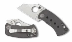 Spyderco McBee Framelock Knife Gray Titanium Handle Plain CTS-XHP Blade C236TIP