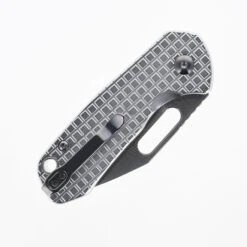 WMK Exclusive CJRB Mini Pyrite Frag Pattern Button Lock Pocket Knife Aluminum Handle AR-RPM9 Warncliffe Plain Edge Stonewash Finish J1933-AL -Knives Store CJRB J1933 AL 03 04834.1698782808