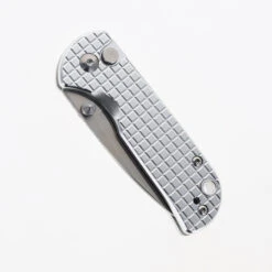 Discontinued WMK Exclusive CJRB Mica Mini Pyrite Frag Pattern Button Lock Pocket Knife Aluminum Handle AR-RPM9 J1934-AL -Knives Store CJRB J1934A AL 01 76147.1698778083
