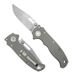 Demko AD20.5 Folding Knife Textured Titanium Handle 3V Blade Steel Clip Point