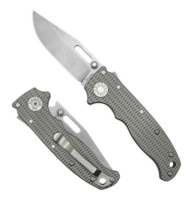 Demko AD20.5 Folding Knife Textured Titanium Handle 3V Blade Steel Clip Point 3 Demko AD20.5 Folding Knife Textured Titanium Handle 3V Blade Steel Clip Point