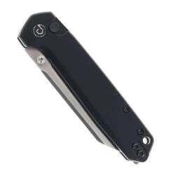 Defcon Button Lock Folding Knife Black Aluminum Handle 14C28N Sheepsfoot Plain Edge TD015BK -Knives Store DEFCON TD015BK 01 77205.1748615154
