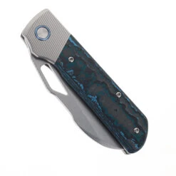Divo Knives Stout V2 Arctic Blue Fatcarbon & Titanium Handle Stonewashed Vanax Blade Steel -Knives Store GROWLER V2 BLUE ARCTIC BLAST STONEWASH 01 87381.1708452546