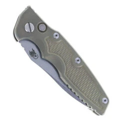 Hinderer Eklipse 3.5" Spearpoint Automatic Folding Knife Battle Green Handle Stonewashed Blade HK-EKL-SP-GRN -Knives Store HINDERER EKLIPSE SPEARPOINT BATTLE GREEN 01 42727 66303.1748532738