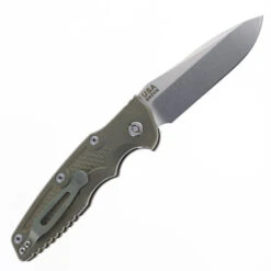 Hinderer Eklipse 3.5" Spearpoint Automatic Folding Knife Battle Green Handle Stonewashed Blade HK-EKL-SP-GRN -Knives Store HINDERER EKLIPSE SPEARPOINT BATTLE GREEN 06 52429 73701.1748532738