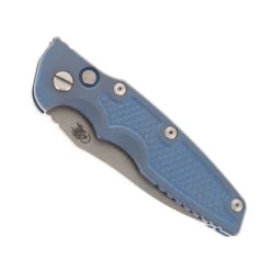 Hinderer Eklipse 3.5" Automatic Spearpoint Folding Knife Battle Blue Handle Working Finish Blade -Knives Store HINDERER SPEARPOINT AUTO BATTLE BLUE 01 43813.1749150196