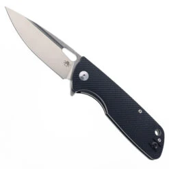 Klaken Grani Folding Knife Black G10 Handle D2 Plain Edge B04-BLK-SIL