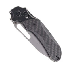 Kanspet Quasar Folding Knife Blackwash Titanium/Twill Carbon Fiber Handle 20CV Plain Stonewash Blade K1099V2 -Knives Store KANSEPT QUASAR K1099V2 01 49279.1746638476
